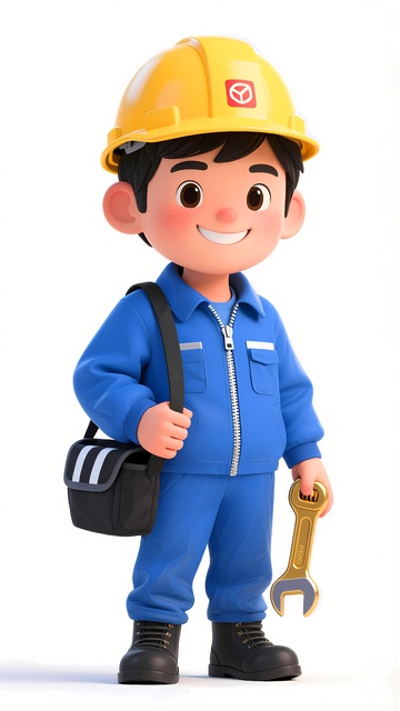 维修工人卡通
