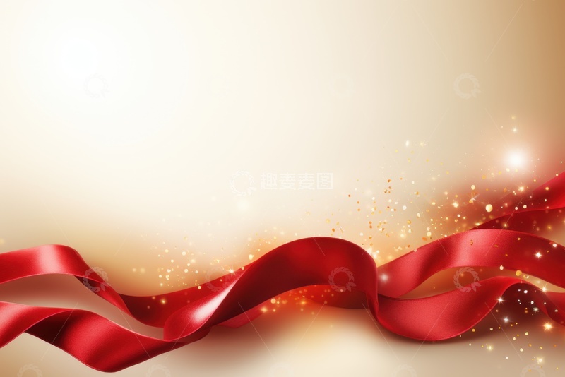 红色丝绸边框装饰背景