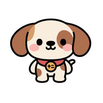 可爱卡通狗手绘插画