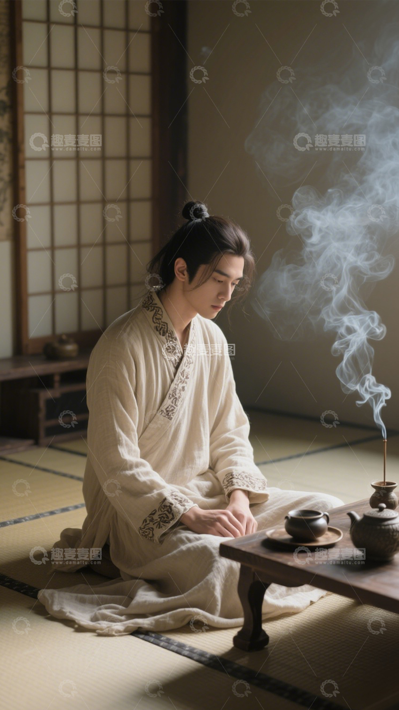 高清大图下载【趣麦麦图】国风茶服禅意文化