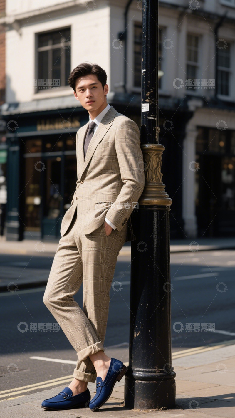 高清大图下载【趣麦麦图】格纹西装绅士英伦风2