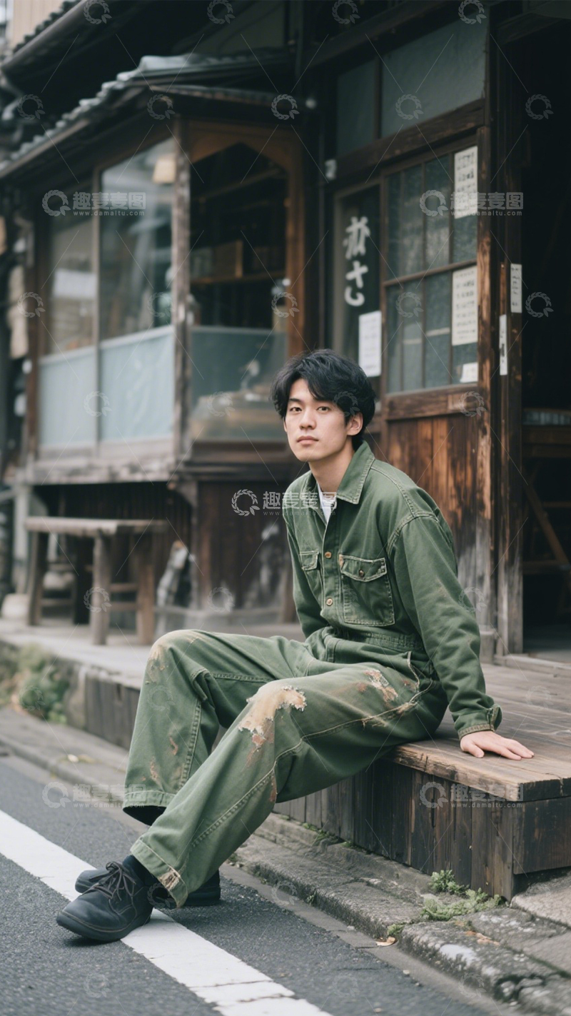 高清大图下载【趣麦麦图】连体工装随性造型3