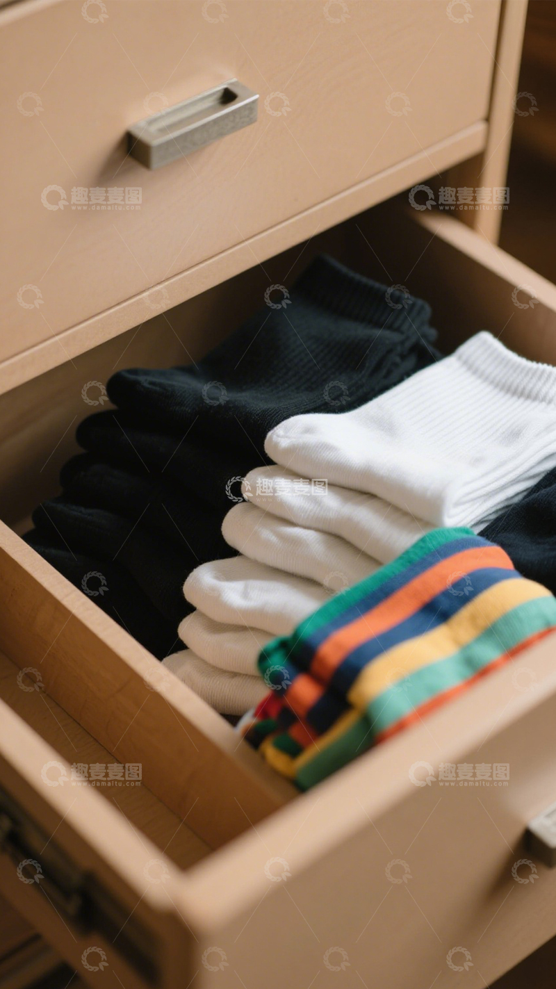 高清大图下载【趣麦麦图】多彩袜子时尚收纳1