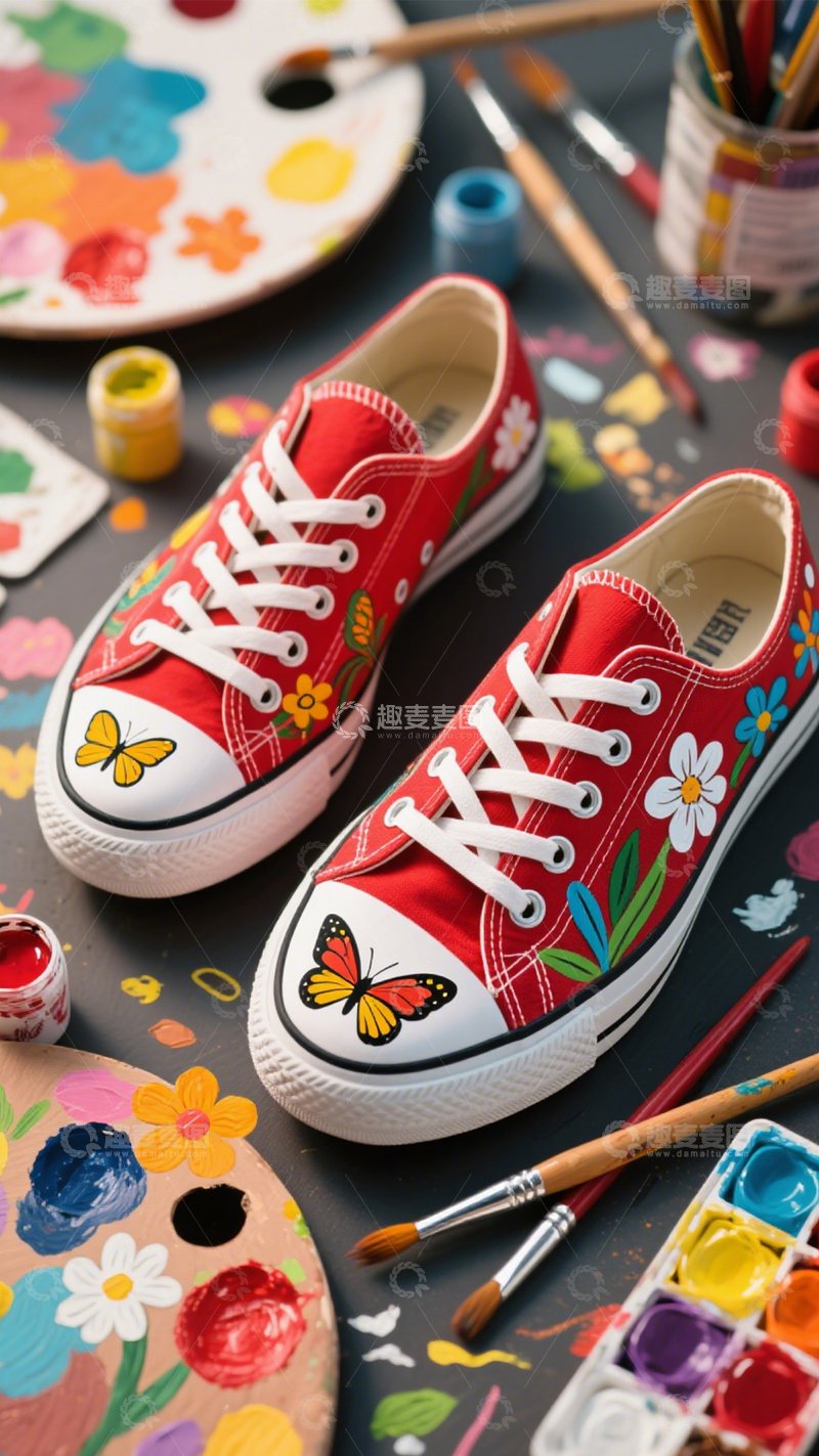 高清大图下载【趣麦麦图】手绘鞋创意个性1