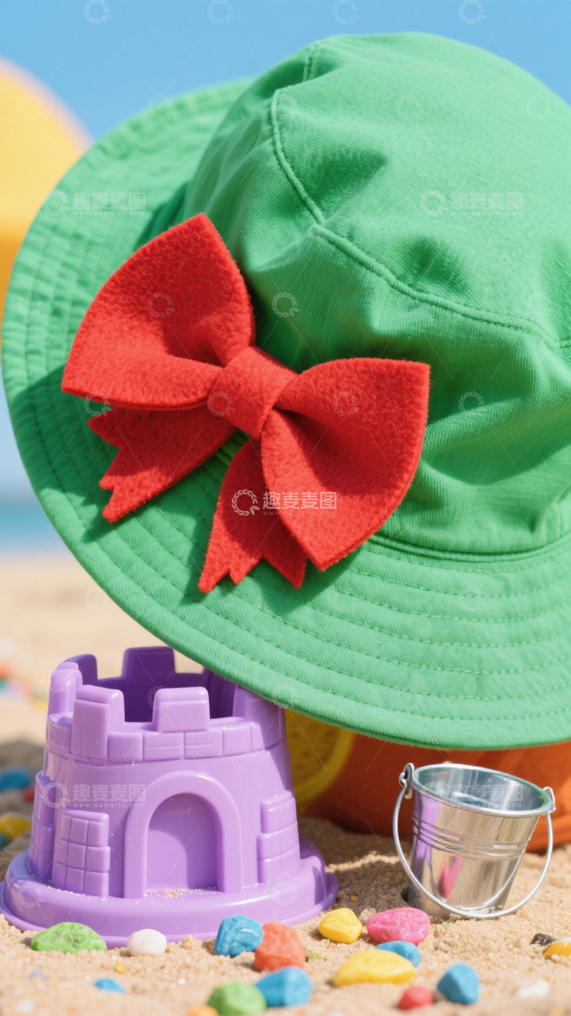 高清大图下载【趣麦麦图】海边沙滩帽度假防晒搭3