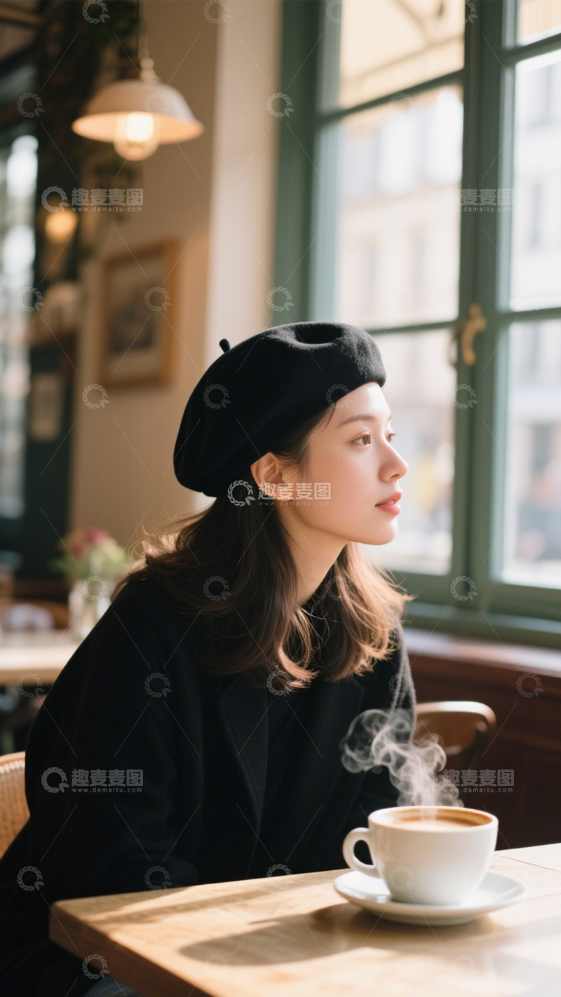 高清大图下载【趣麦麦图】复古贝雷帽时尚休闲风2