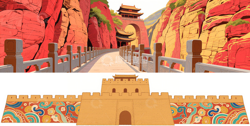 高清大图下载【趣麦麦图】榆林地标建筑红石峡镇北台素材3