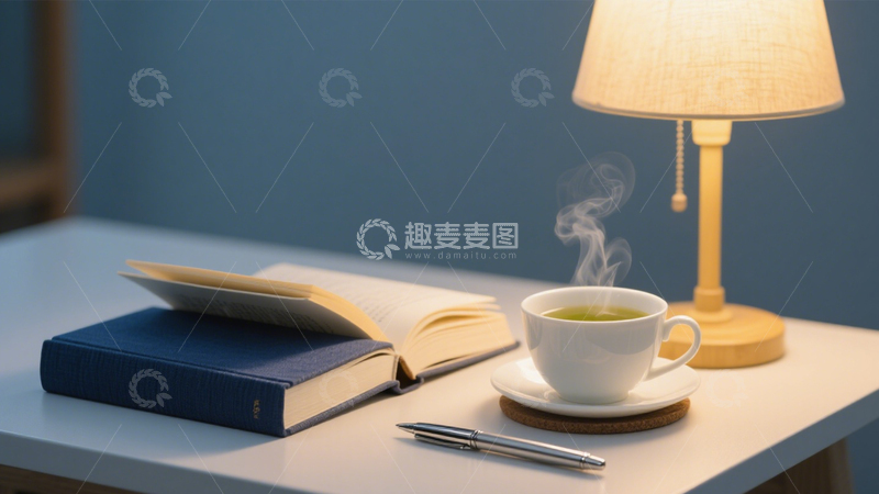 高清大图下载【趣麦麦图】阅读时光静谧夜晚1