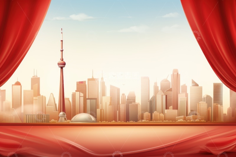 高清大图下载【趣麦麦图】城市底部边框装饰背景