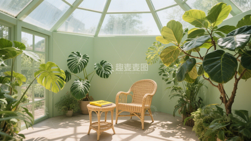 高清大图下载【趣麦麦图】室内绿植静谧角落2