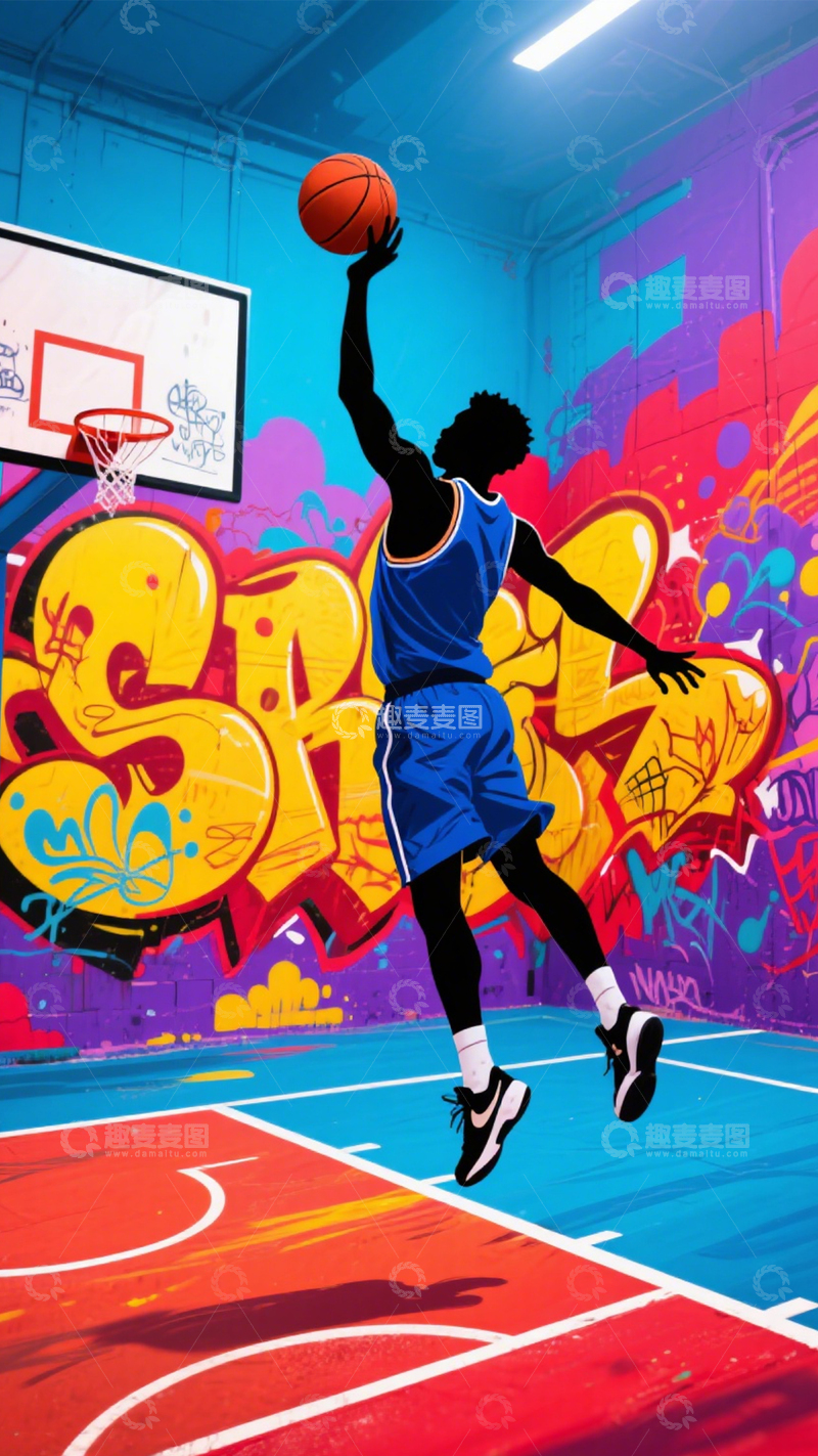 高清大图下载【趣麦麦图】街头篮球活力涂鸦3