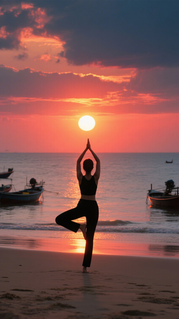 海边瑜伽运动时尚