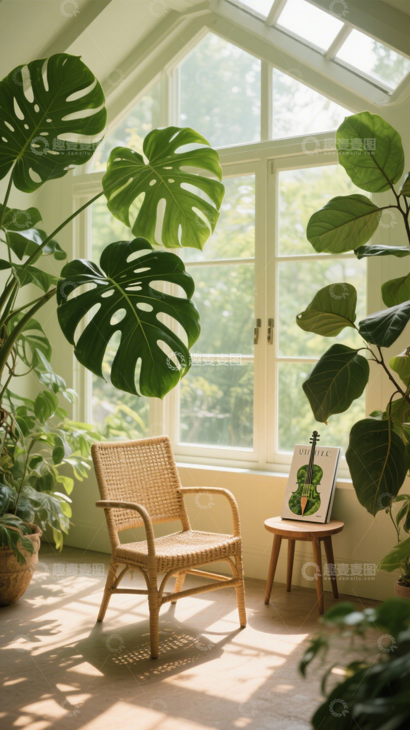高清大图下载【趣麦麦图】室内绿植静谧角落