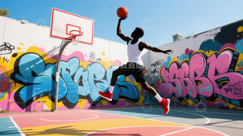 高清大图下载【趣麦麦图】街头篮球活力涂鸦2