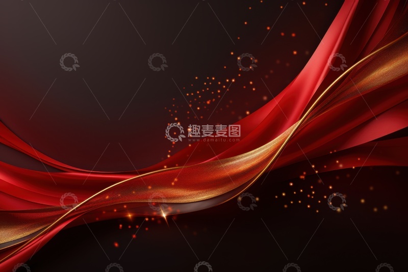 高清大图下载【趣麦麦图】红色丝绸边框背景