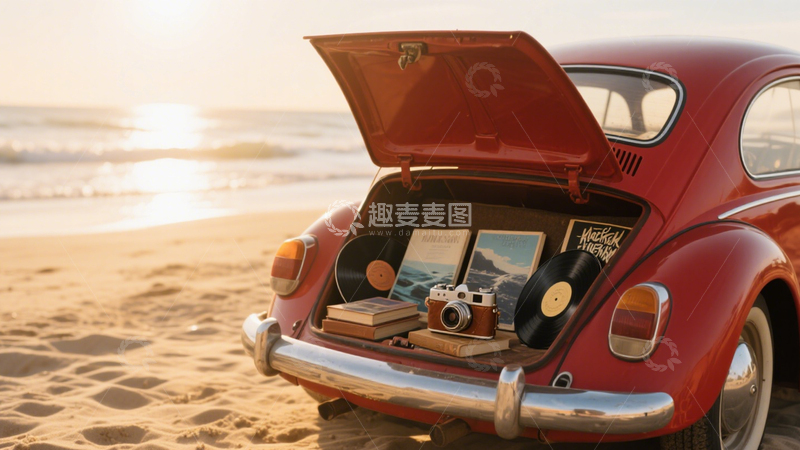 高清大图下载【趣麦麦图】复古汽车文艺行囊2
