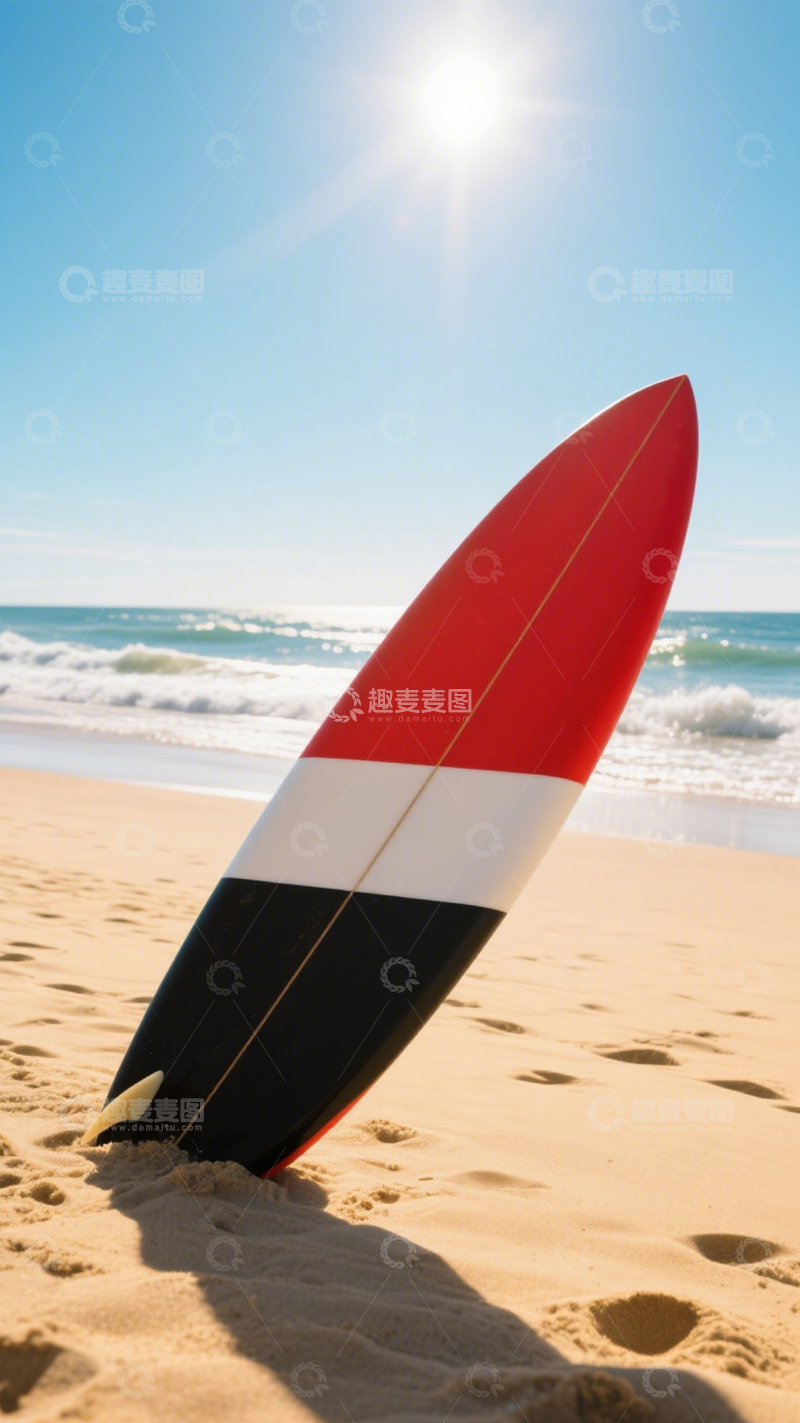 高清大图下载【趣麦麦图】海滩冲浪活力时刻1