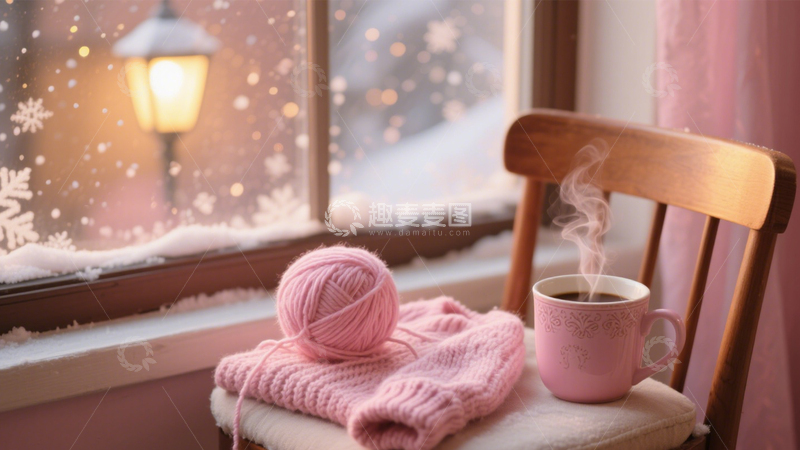高清大图下载【趣麦麦图】冬日窗台温暖时光​3