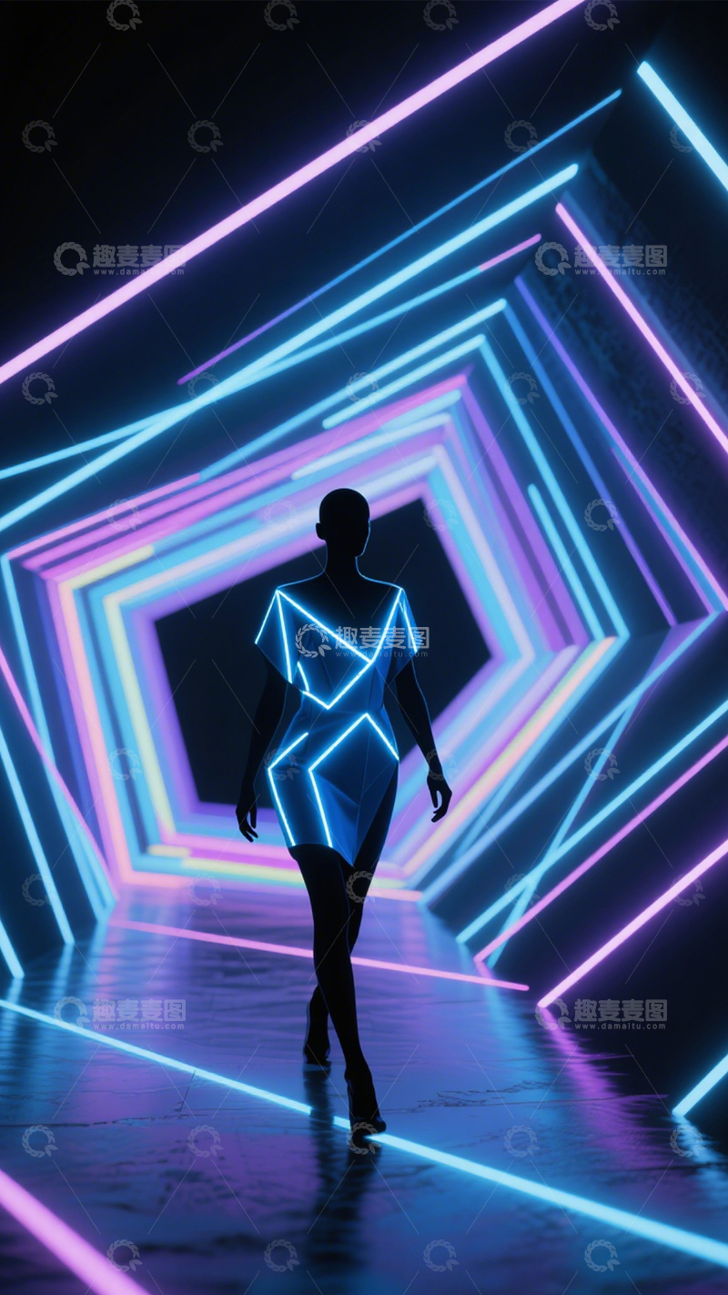 高清大图下载【趣麦麦图】霓虹科技时尚漫步​2