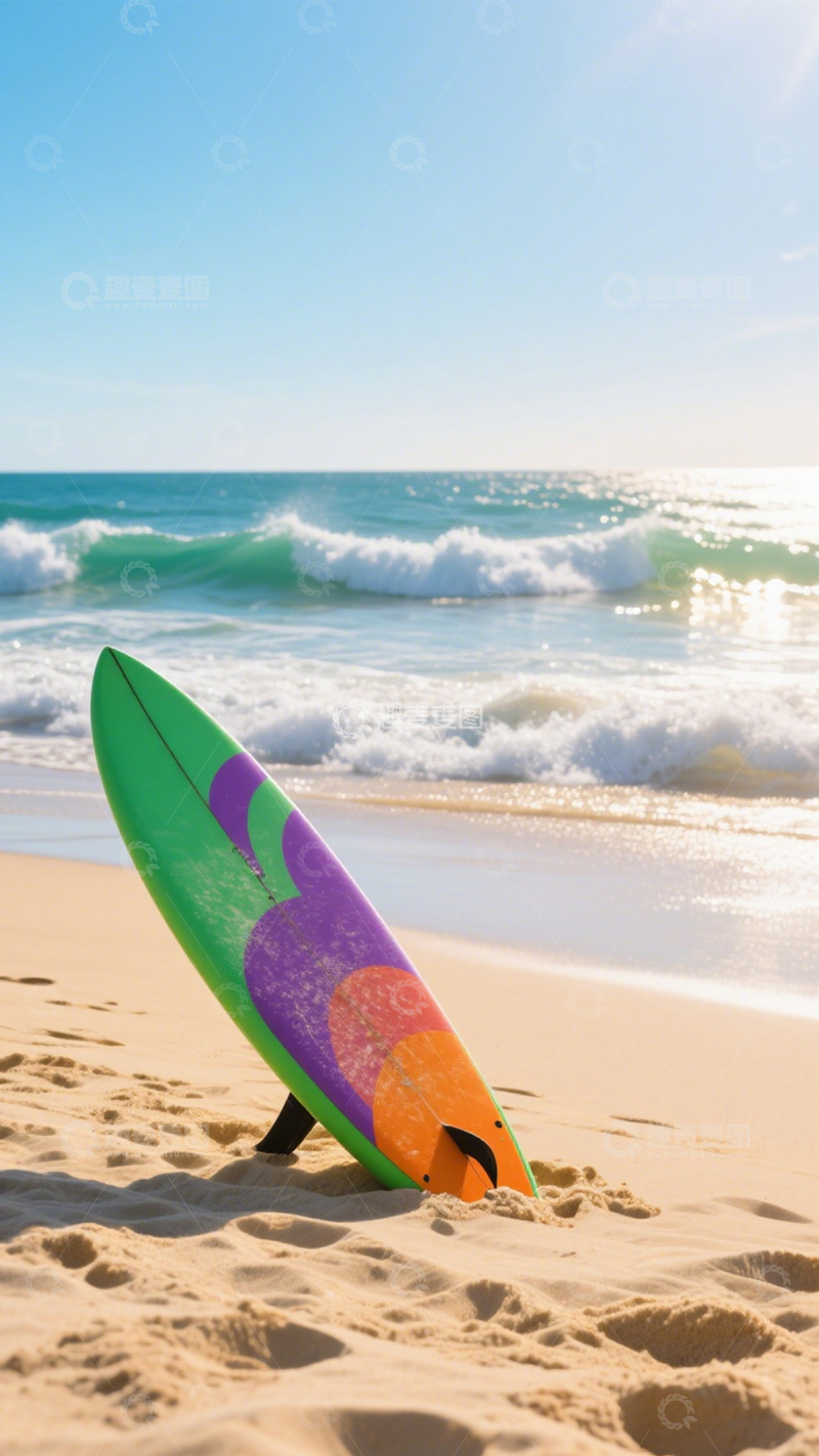 高清大图下载【趣麦麦图】海滩冲浪活力时刻2