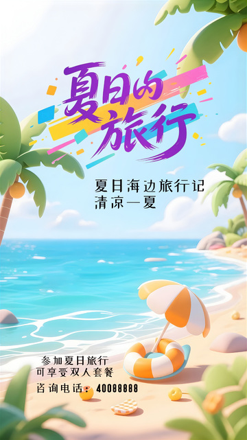 夏日旅游旅行海报6