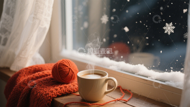 高清大图下载【趣麦麦图】冬日窗台温暖时光​2