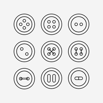 电商免扣素材服装纽扣扣子图标