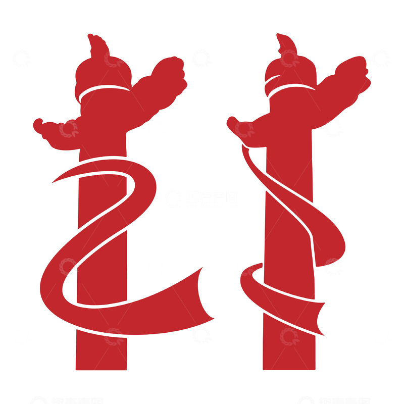 源文件下载【趣麦麦图】建党节建军节国庆节华表柱剪影免扣素材