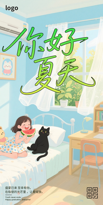 夏天旅行卡通海报1