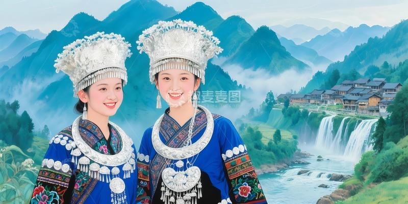 高清大图下载【趣麦麦图】贵州旅游苗族苗寨