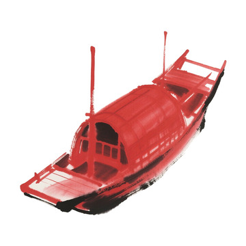 红色船剪影免抠元素3