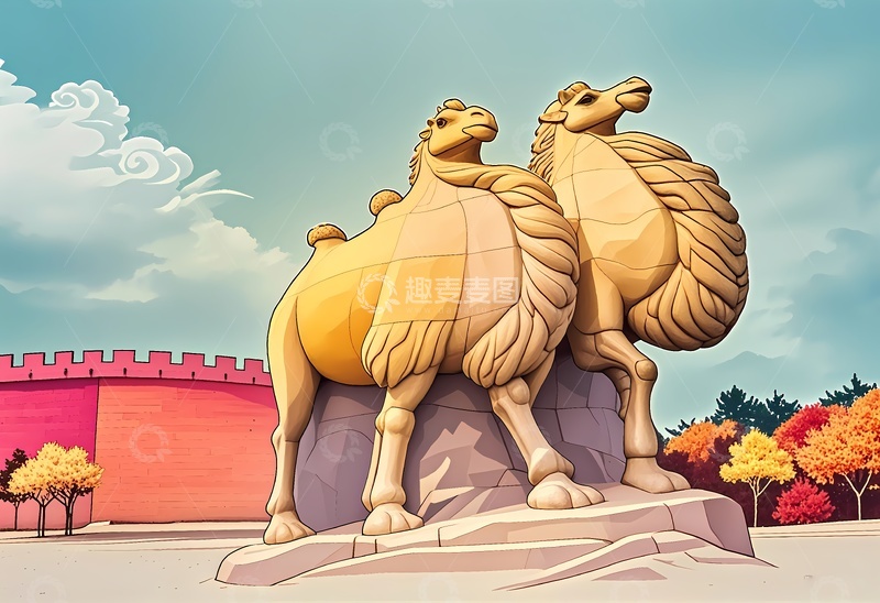 高清大图下载【趣麦麦图】榆林地标建筑驼城骆驼