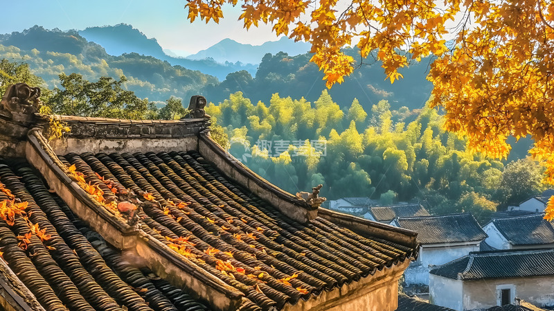 高清大图下载【趣麦麦图】秋天乡村小镇建筑2