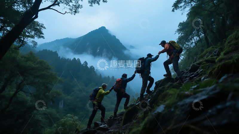 高清大图下载【趣麦麦图】野外休闲爬山运动实拍素材