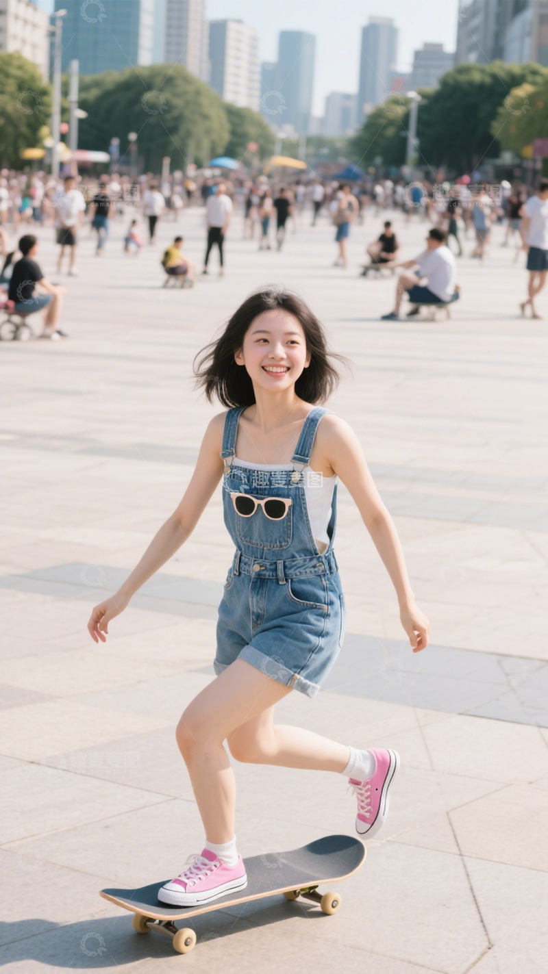 高清大图下载【趣麦麦图】背带裤装青春活力3