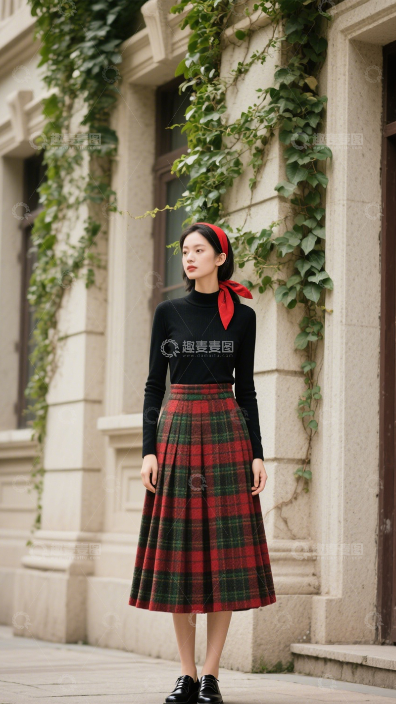 高清大图下载【趣麦麦图】文艺街拍复古穿搭