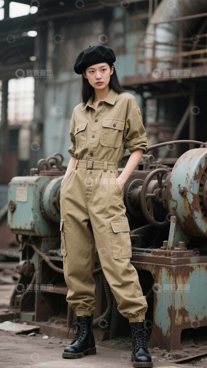 高清大图下载【趣麦麦图】工装连体户外风尚1