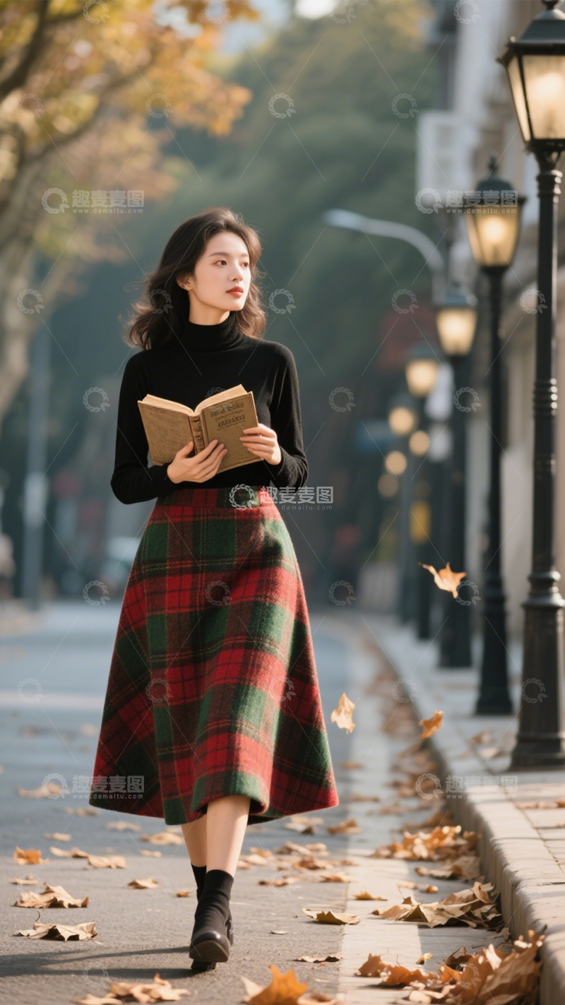 高清大图下载【趣麦麦图】文艺街拍复古穿搭3