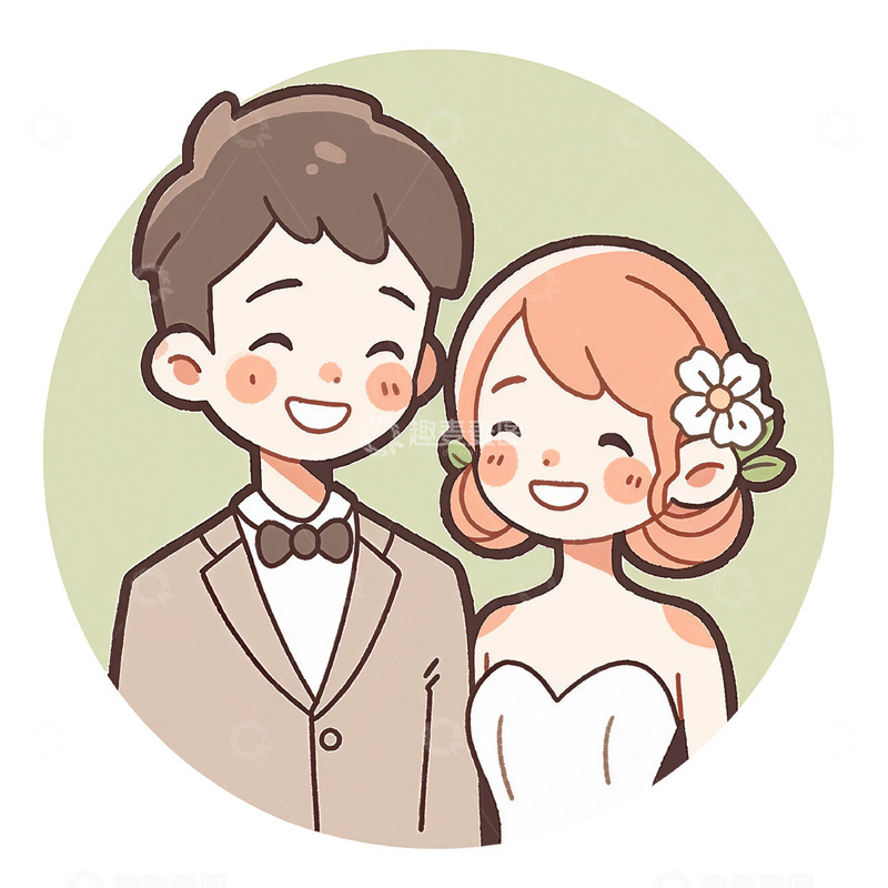 高清大图下载【趣麦麦图】婚礼邀请函情侣新人免扣