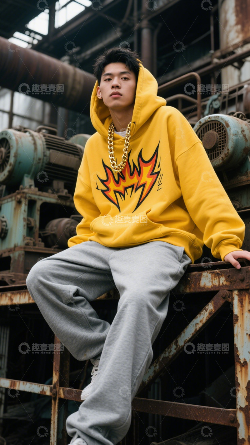 高清大图下载【趣麦麦图】街头潮服个性穿搭