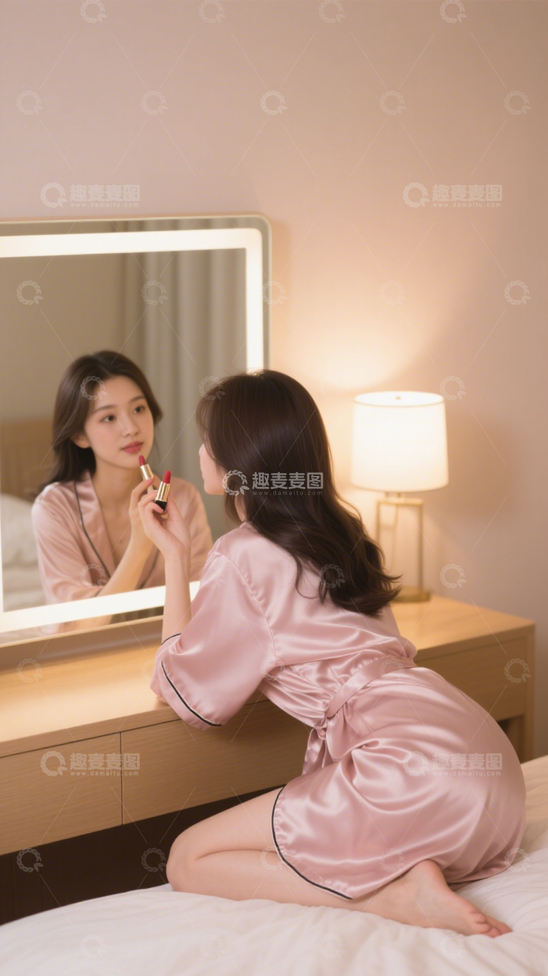 高清大图下载【趣麦麦图】睡衣美妆温柔氛围1