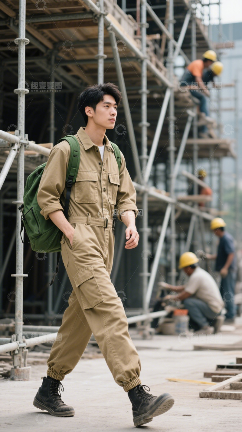 高清大图下载【趣麦麦图】工装连体户外风尚