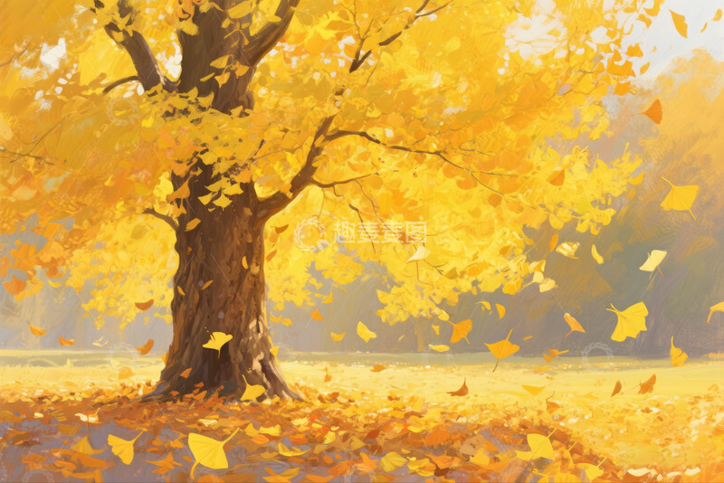 高清大图下载【趣麦麦图】秋季银杏落叶景色12