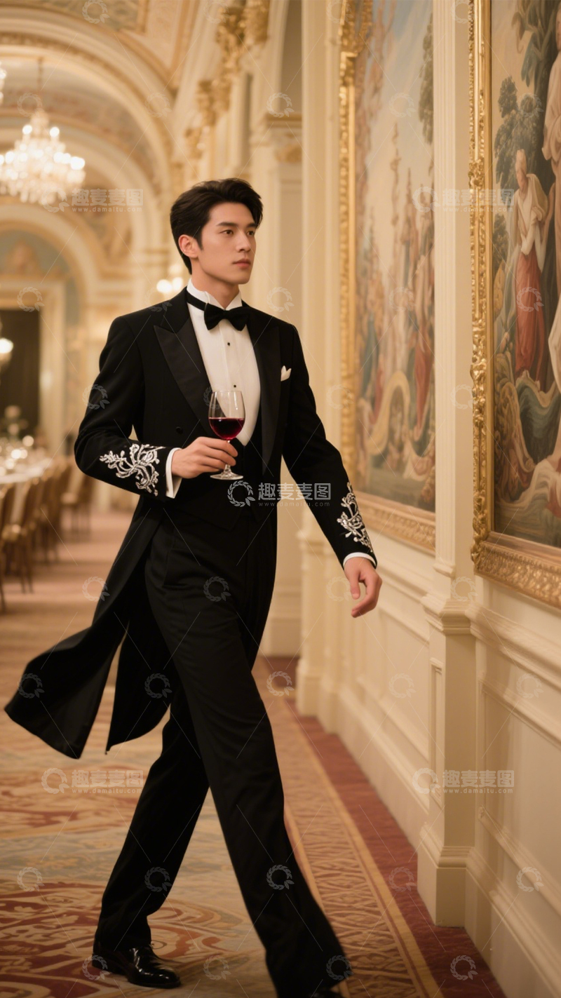 高清大图下载【趣麦麦图】黑色礼服晚宴风范3