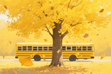 秋季银杏落叶景色1