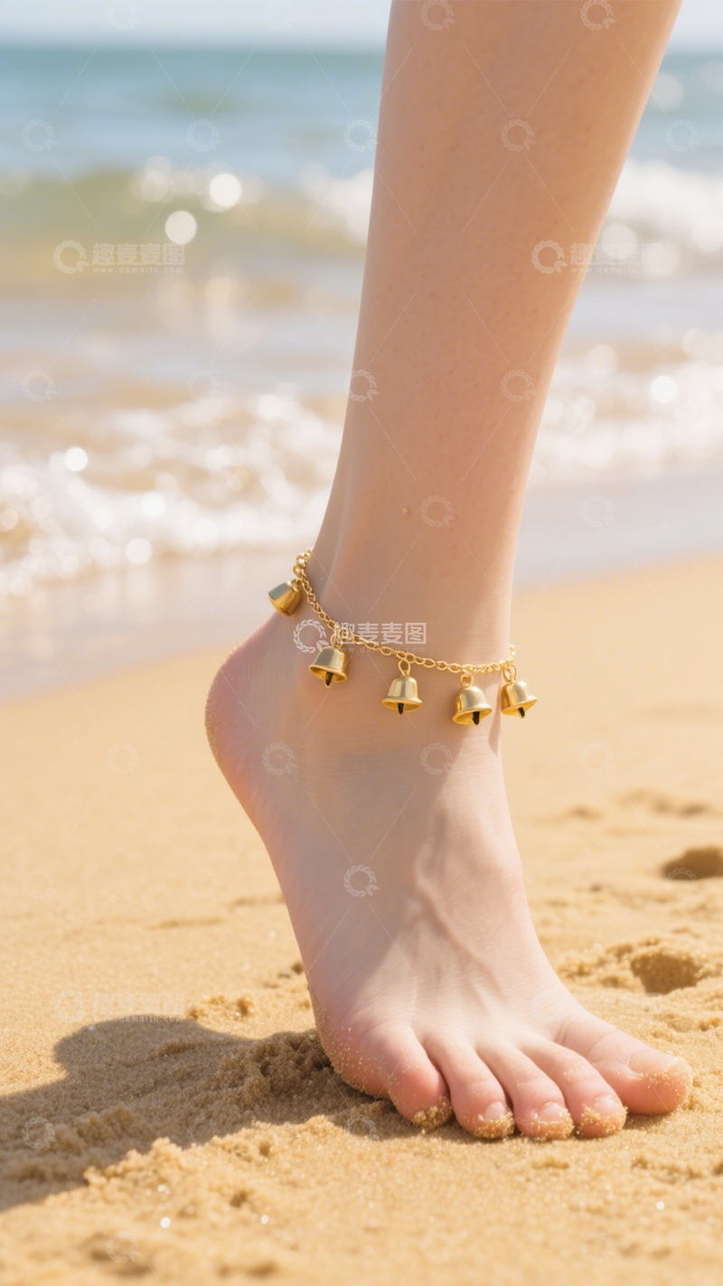 高清大图下载【趣麦麦图】海滩脚链浪漫点缀