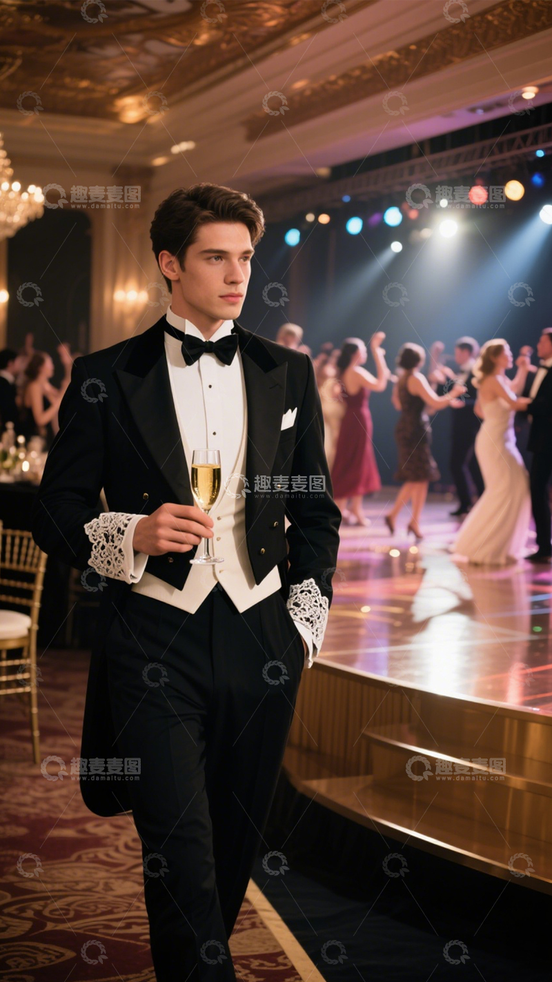 高清大图下载【趣麦麦图】黑色礼服晚宴风范