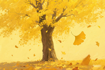 秋季银杏落叶景色12345678