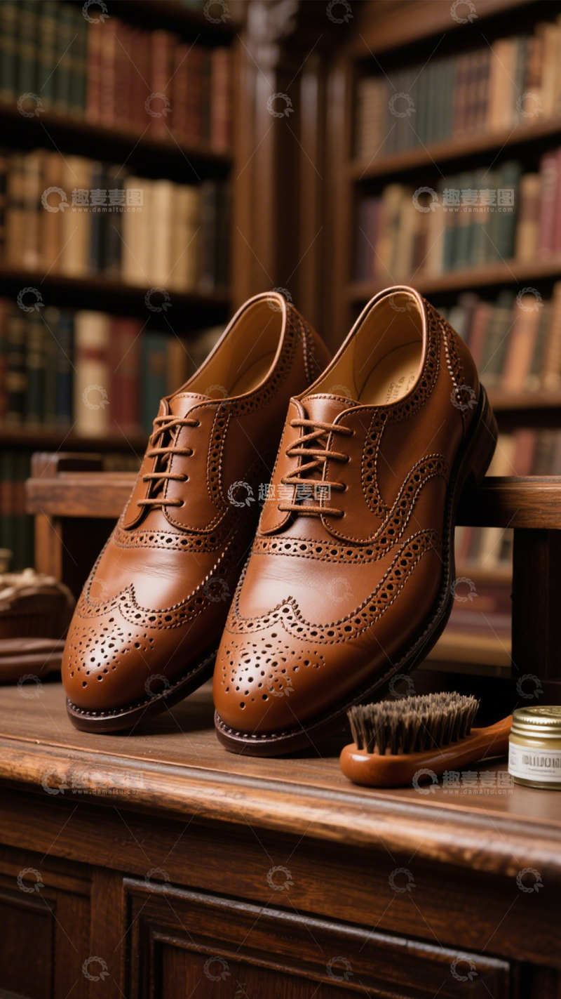 高清大图下载【趣麦麦图】布洛克鞋商务穿搭利器