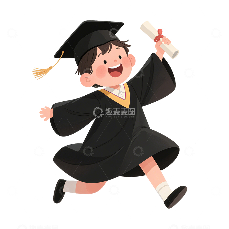 源文件下载【趣麦麦图】毕业季主题卡通人物